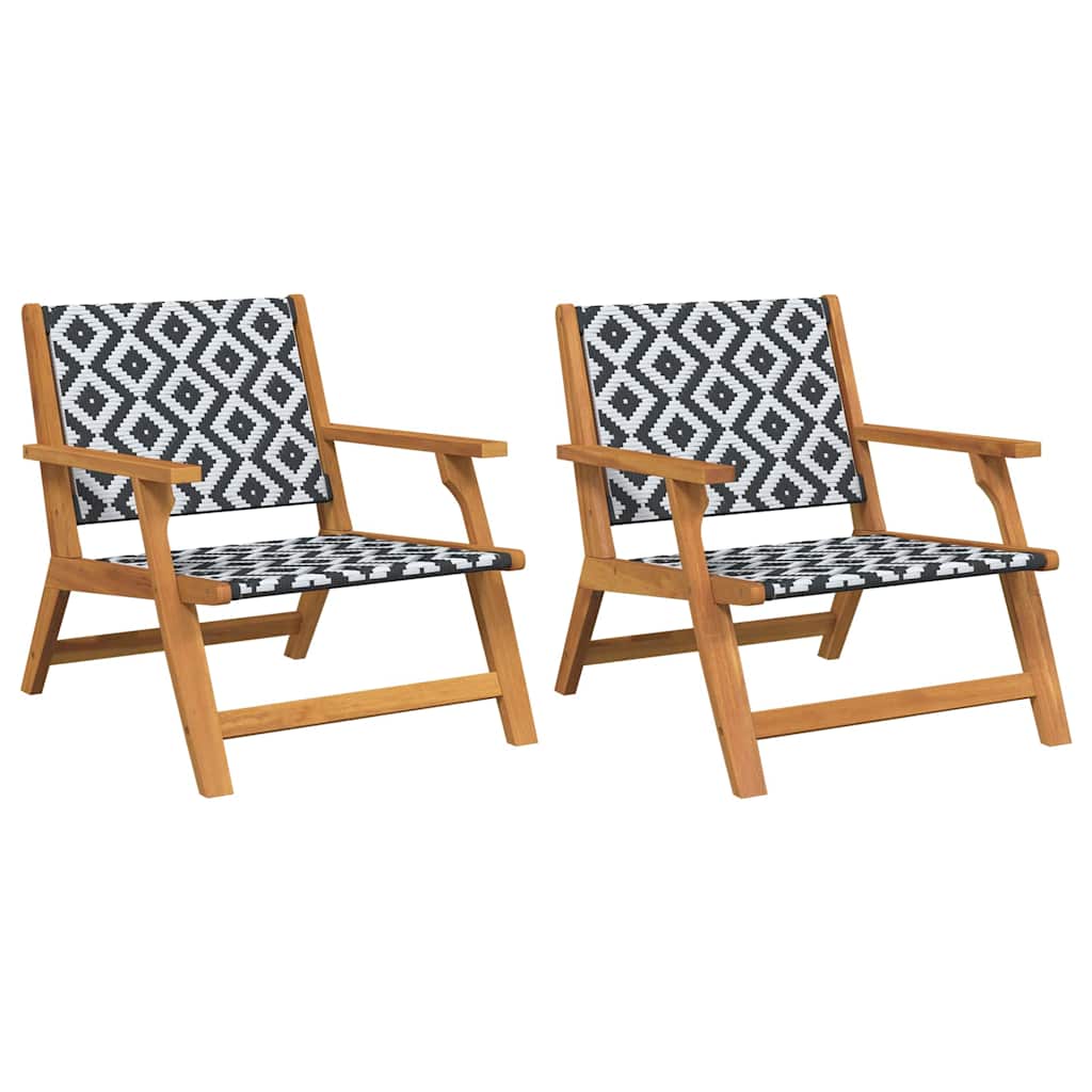 Garden Furniture 2 pcs Black and White 67 x 78 x 73 cm
