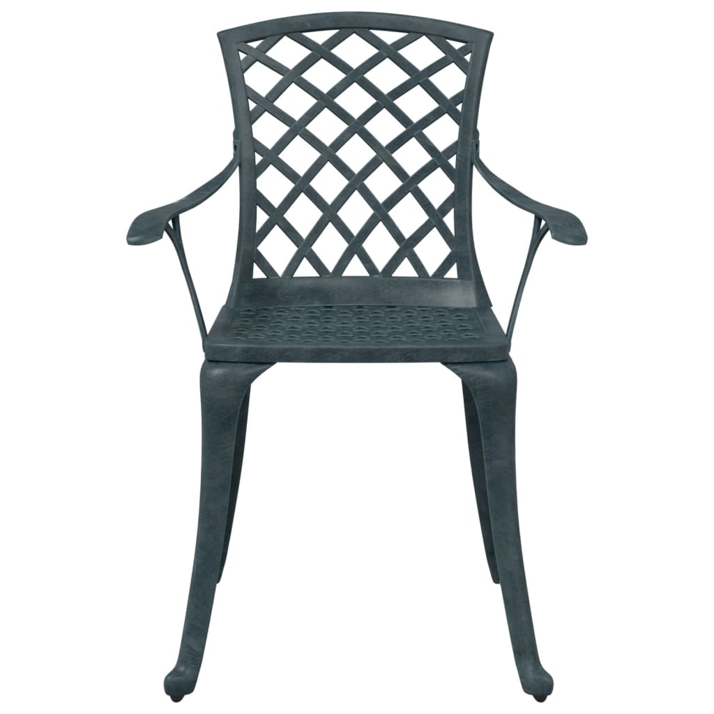 Garden Chairs 2 pcs Green Cast Aluminium