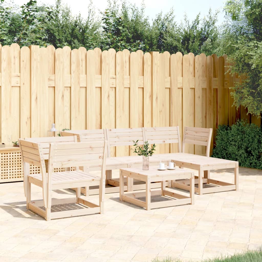 5 Piece Garden Lounge Set Solid Wood Pine