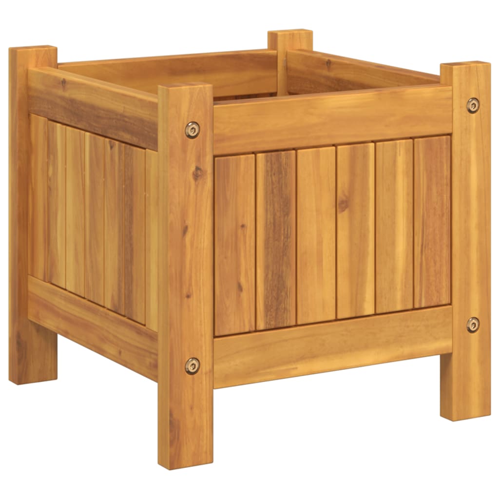 Garden Planter with Liner 31x31x30 cm Solid Wood Acacia