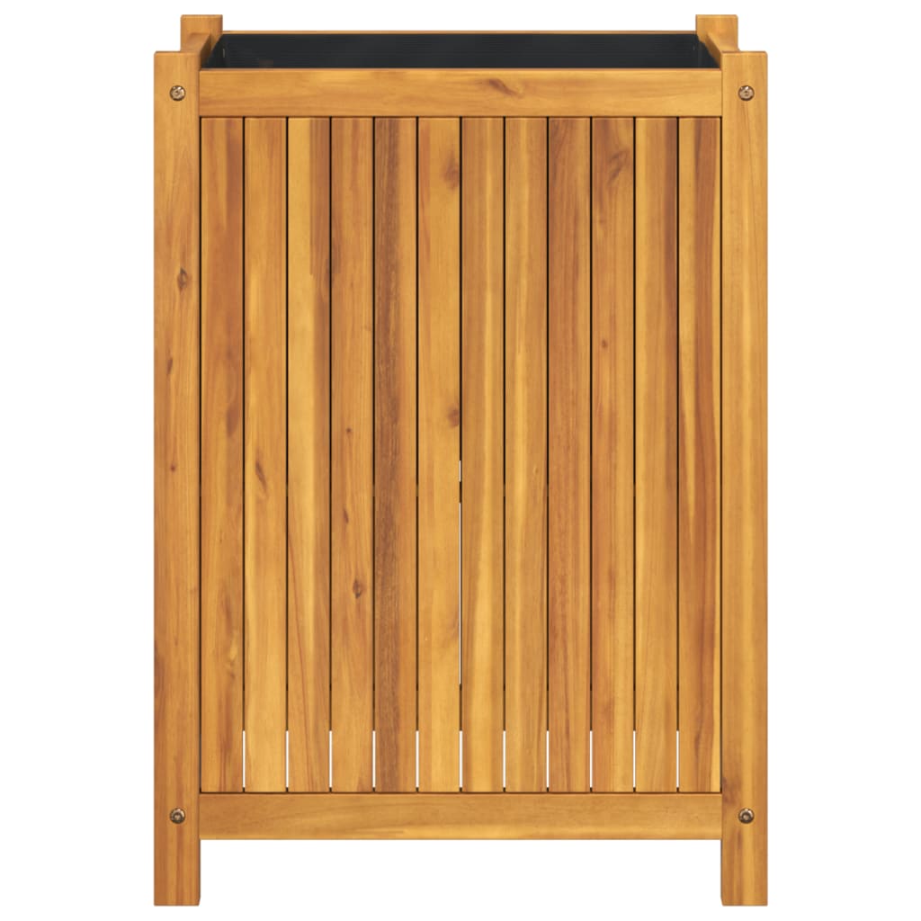 Garden Planter with Liner 54x31x75 cm Solid Wood Acacia