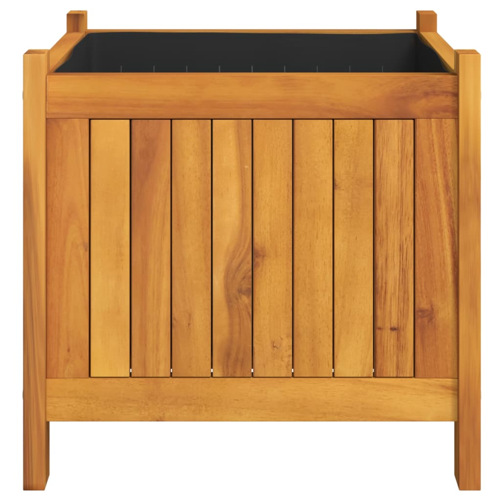 Garden Planter with Liner 42x42x40 cm Solid Wood Acacia