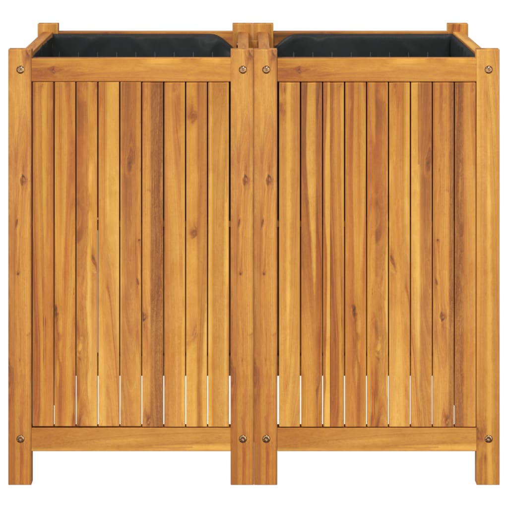 Garden Planter with Liner 84x42x75 cm Solid Wood Acacia