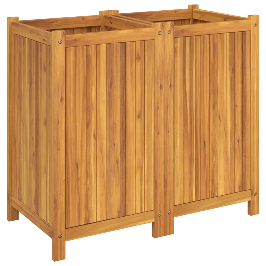 Garden Planter with Liner 84x42x75 cm Solid Wood Acacia