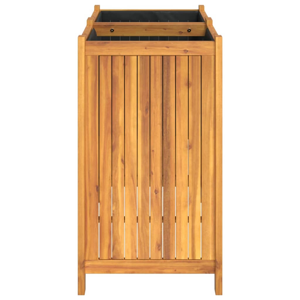 Garden Planter with Liner 84x42x75 cm Solid Wood Acacia