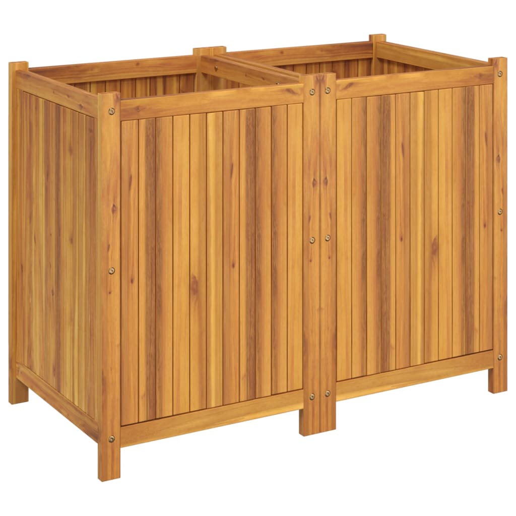 Garden Planter with Liner 100x50x75 cm Solid Wood Acacia