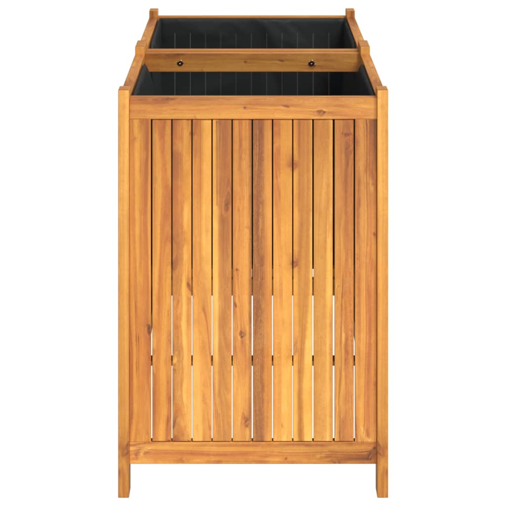 Garden Planter with Liner 100x50x75 cm Solid Wood Acacia