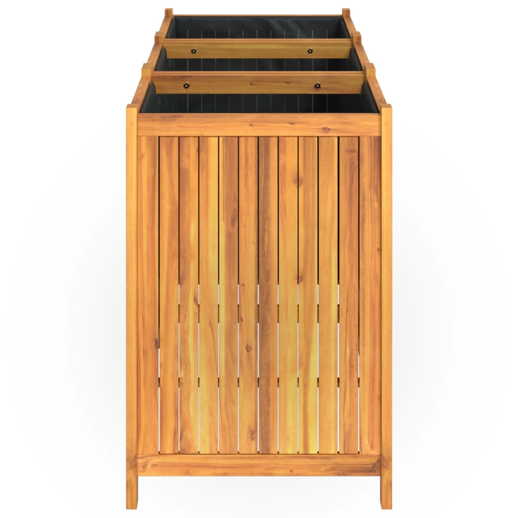 Garden Planter with Liner 150x50x75 cm Solid Wood Acacia