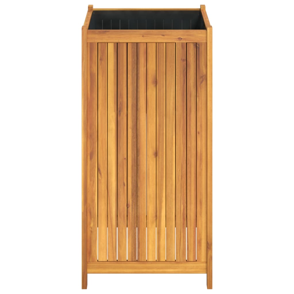 Garden Planter with Liner 50x50x100 cm Solid Wood Acacia