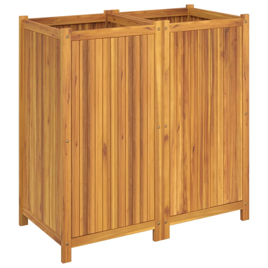 Garden Planter with Liner 100x50x100 cm Solid Wood Acacia