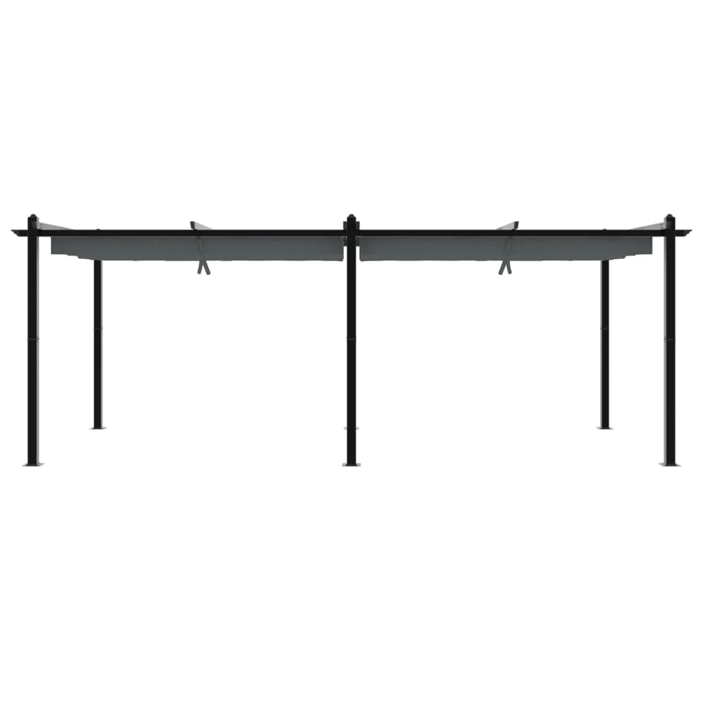 Garden Gazebo with Retractable Roof Anthracite 3x6 m Aluminium