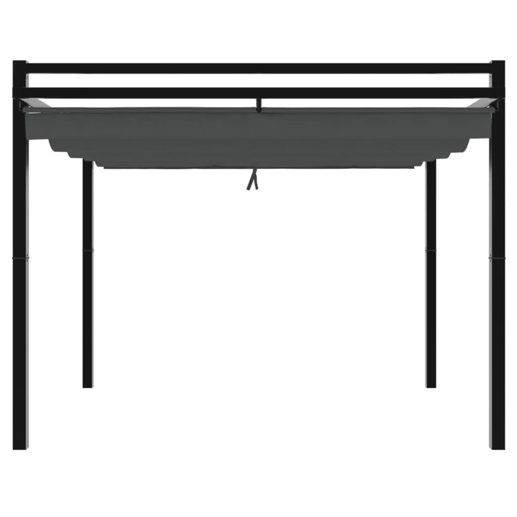 Garden Gazebo with Retractable Roof Anthracite 3x3 m Aluminium
