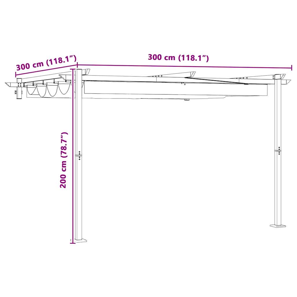 Wall Mounted Gazebo Cream Steel