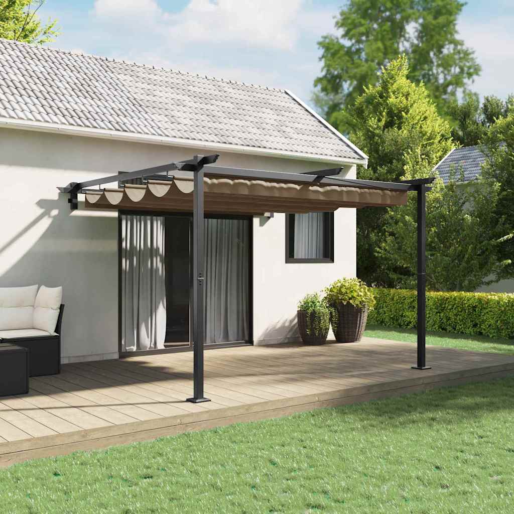 Wall Mounted Gazebo Taupe Steel