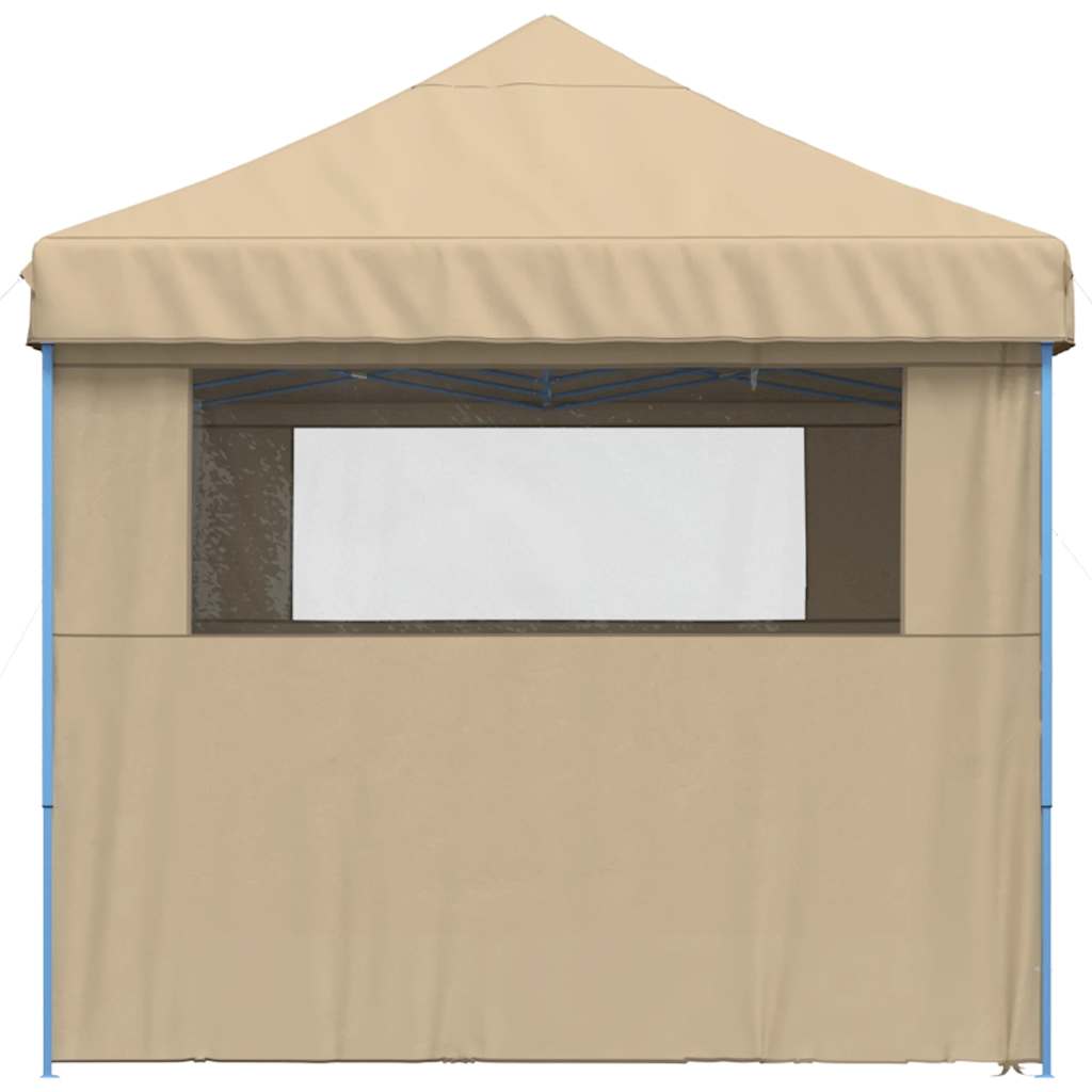 Foldable Party Tent Pop-Up with 4 Sidewalls Beige