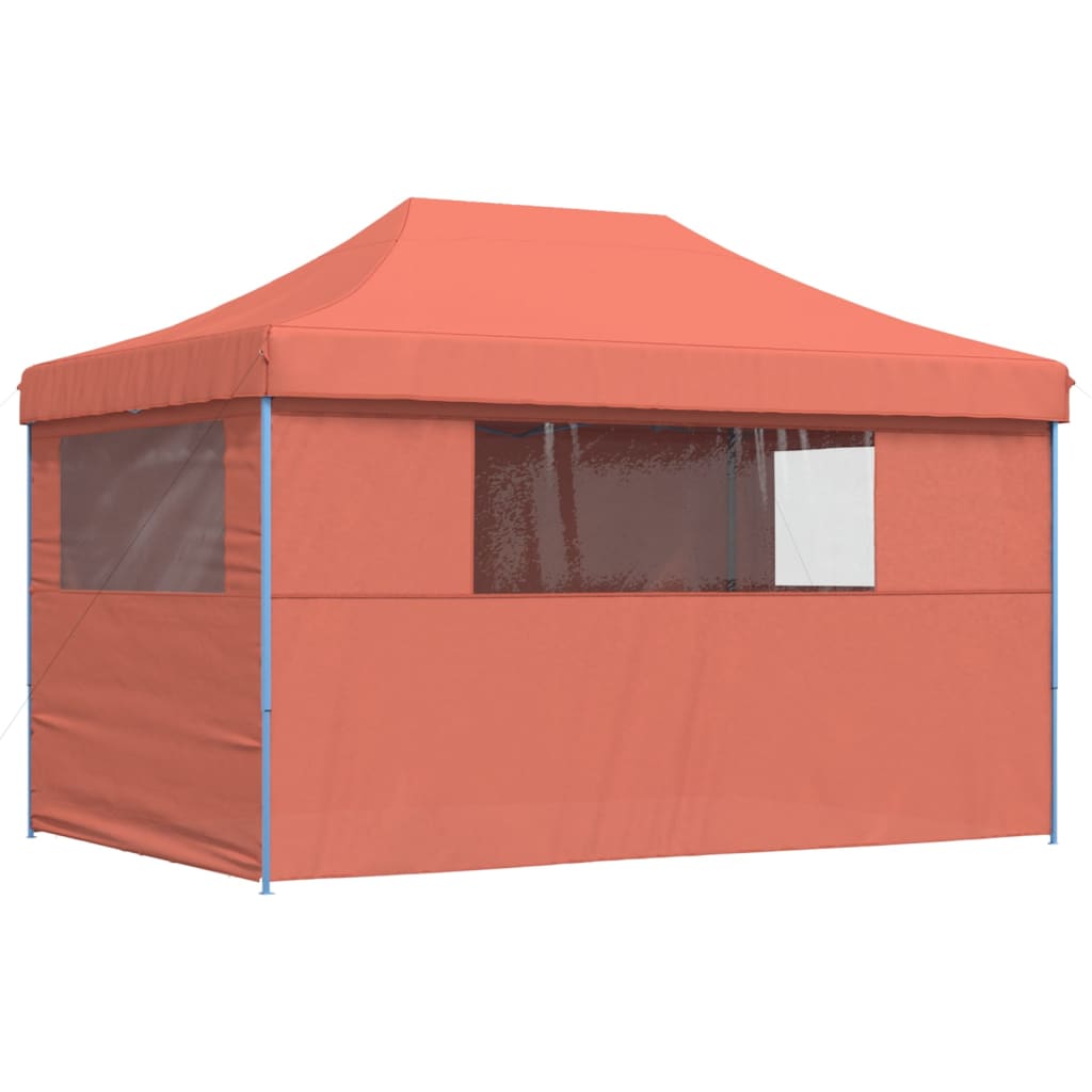 Foldable Party Tent Pop-Up with 4 Sidewalls Terracotta