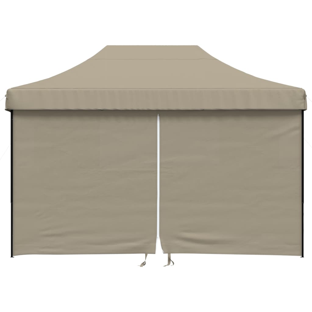 Foldable Party Tent Pop-Up with 4 Sidewalls Taupe