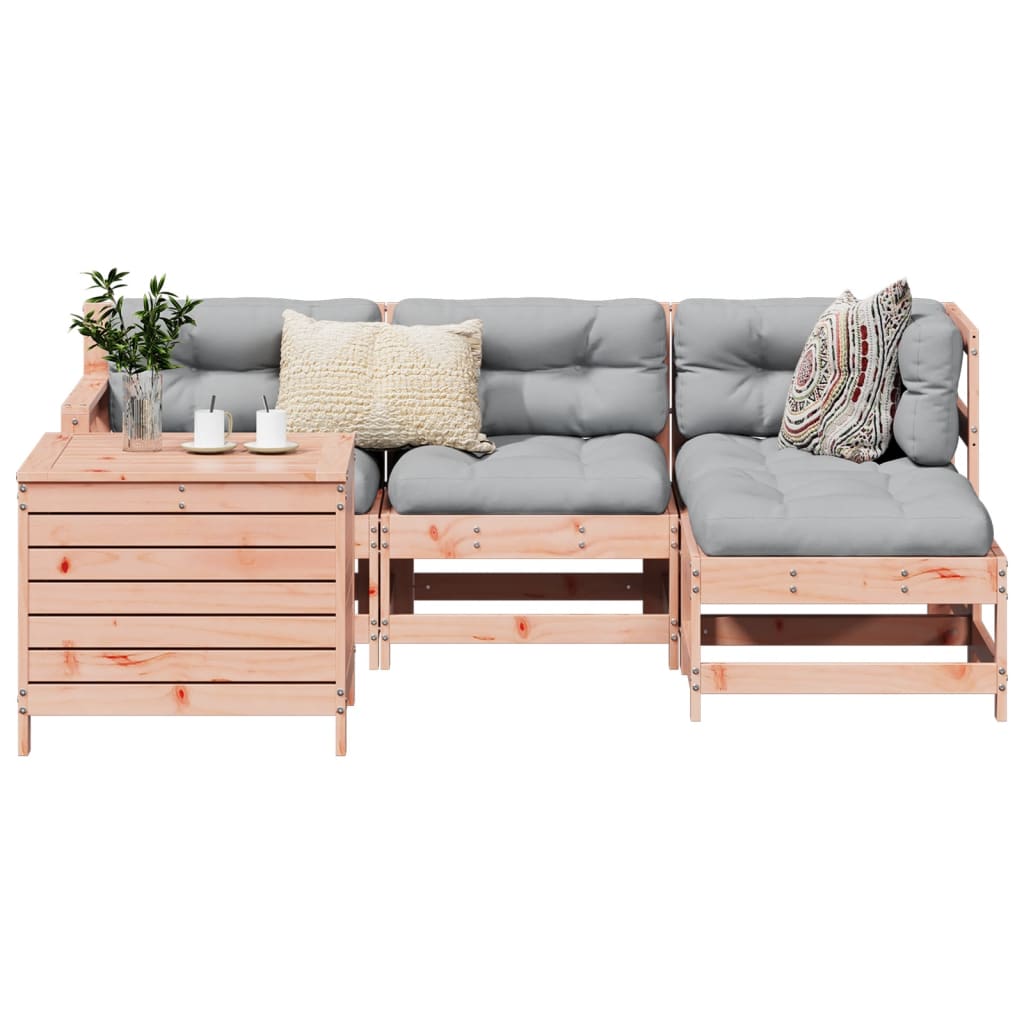 5 Piece Garden Sofa Set Solid Wood Douglas Fir