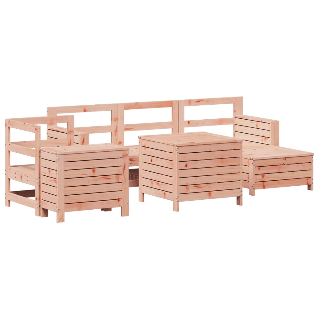 7 Piece Garden Sofa Set Solid Wood Douglas Fir