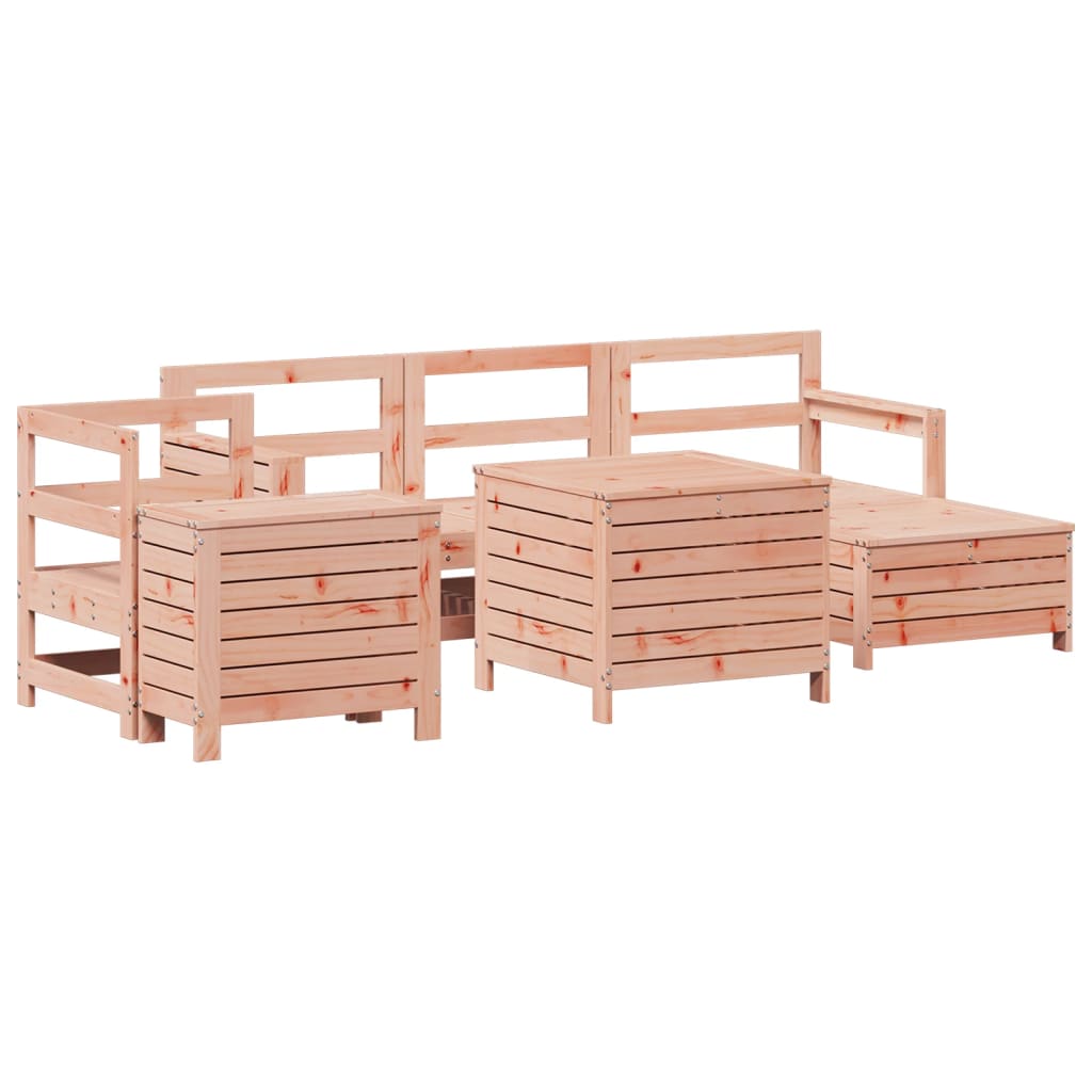 7 Piece Garden Sofa Set Solid Wood Douglas Fir