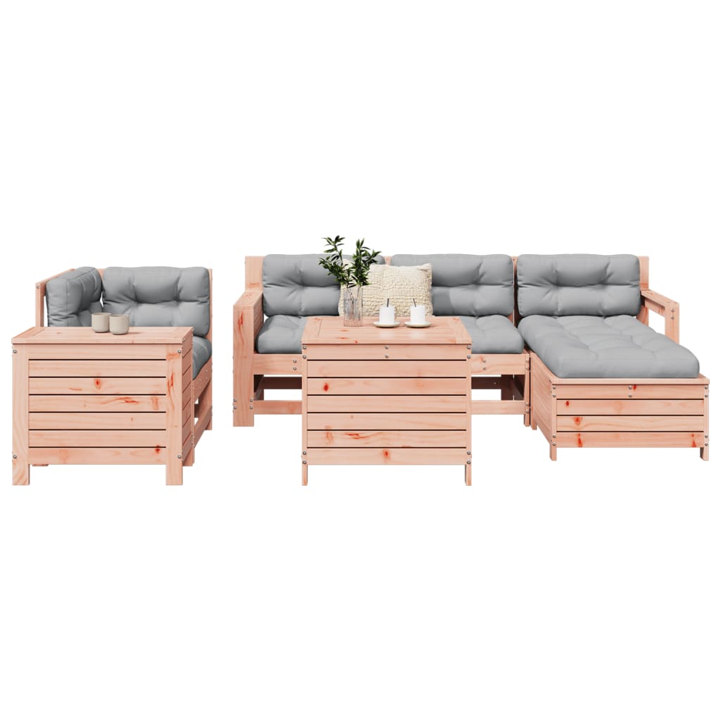 7 Piece Garden Sofa Set Solid Wood Douglas Fir