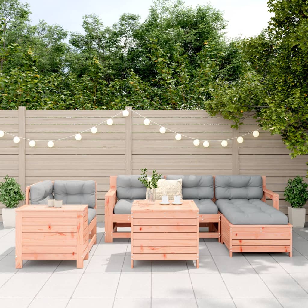 7 Piece Garden Sofa Set Solid Wood Douglas Fir