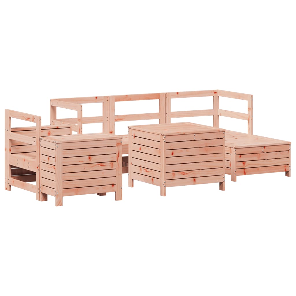 7 Piece Garden Sofa Set Solid Wood Douglas Fir