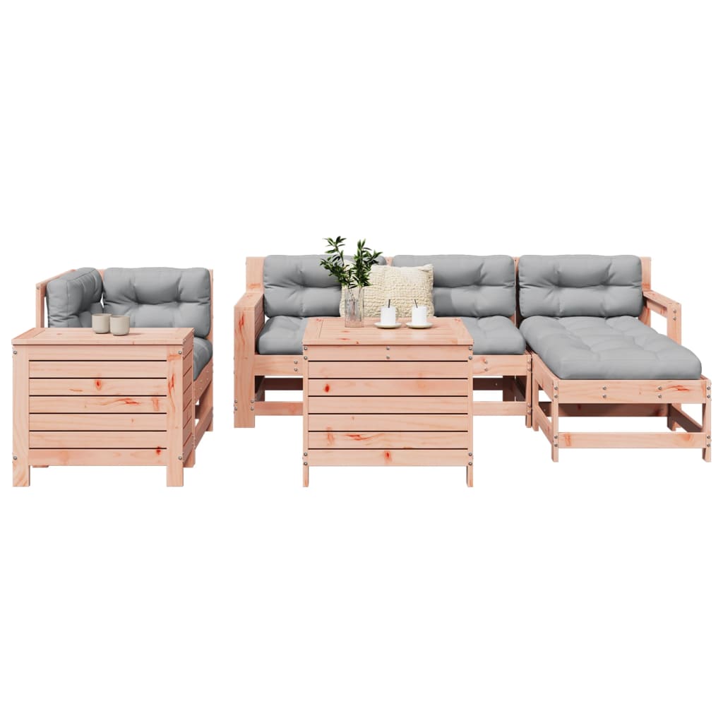 7 Piece Garden Sofa Set Solid Wood Douglas Fir