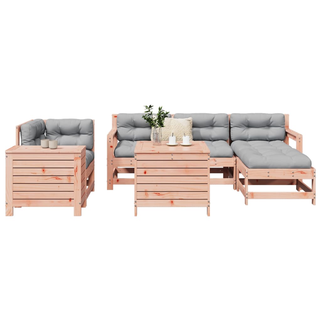7 Piece Garden Sofa Set Solid Wood Douglas Fir