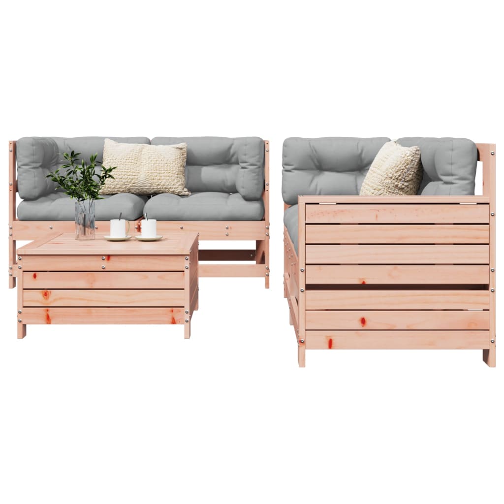 5 Piece Garden Sofa Set Solid Wood Douglas Fir