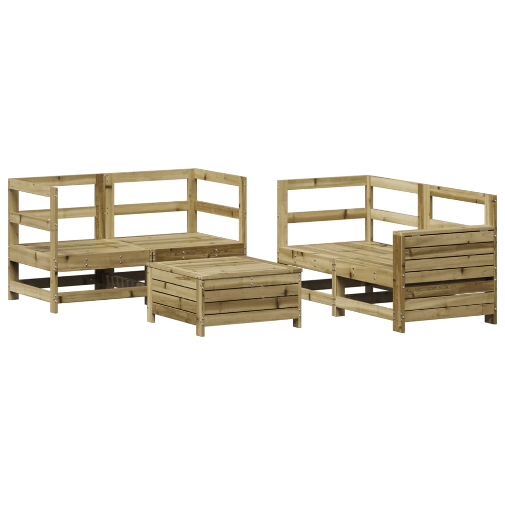 5 Piece Garden Sofa Set Impregnated Wood Pine