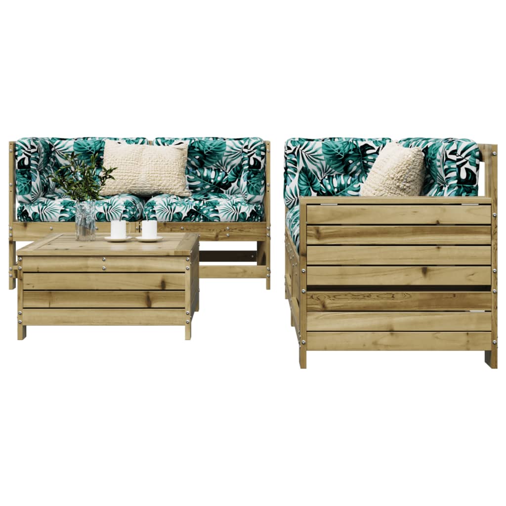 5 Piece Garden Sofa Set Impregnated Wood Pine