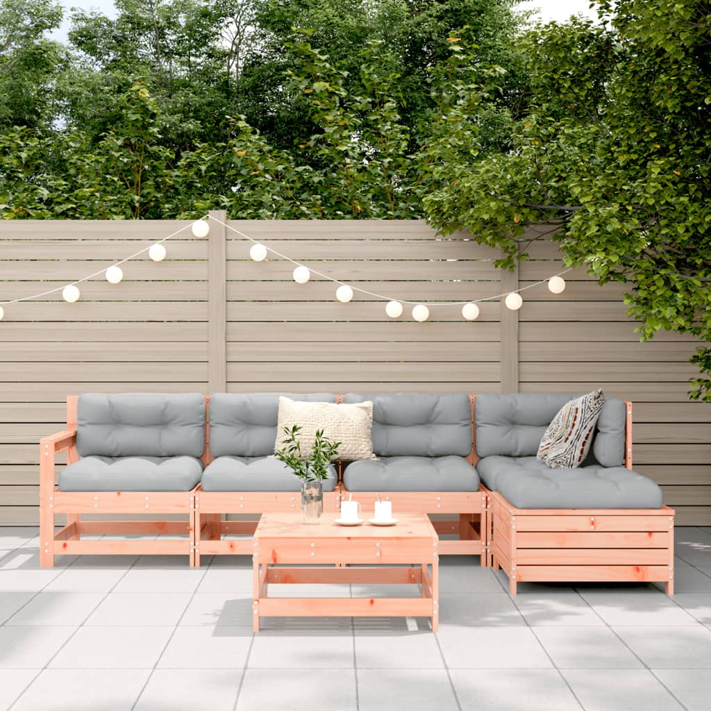 6 Piece Garden Sofa Set Solid Wood Douglas Fir