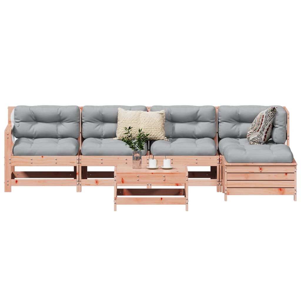6 Piece Garden Sofa Set Solid Wood Douglas Fir