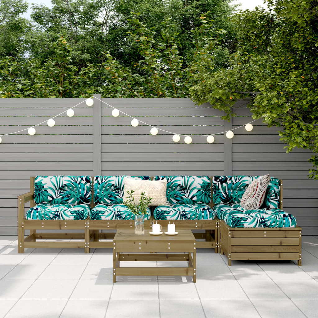 6 Piece Garden Sofa Set Impregnated Wood Pine