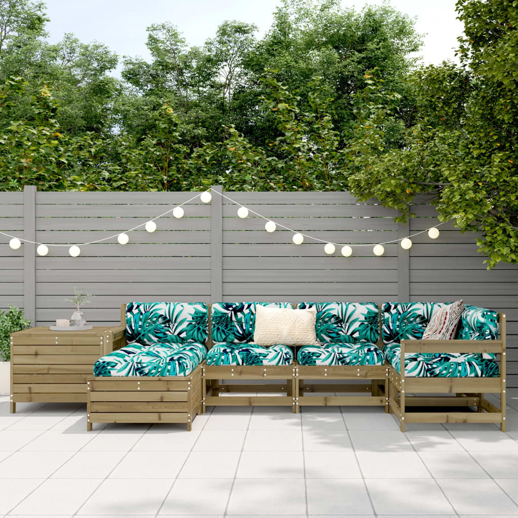 7 Piece Garden Sofa Set Impregnated Wood Pine