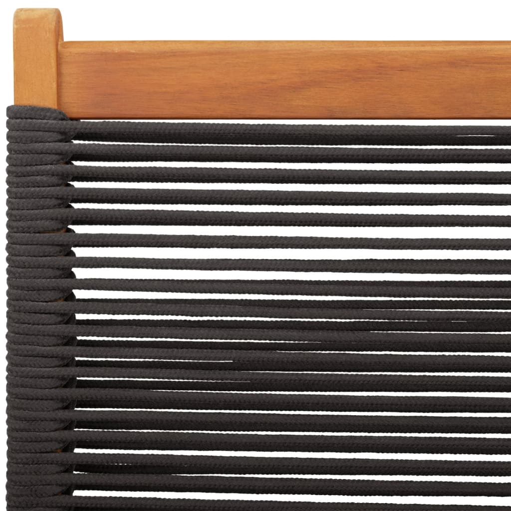 Folding Garden Chairs 4 pcs Black Solid Wood Acacia