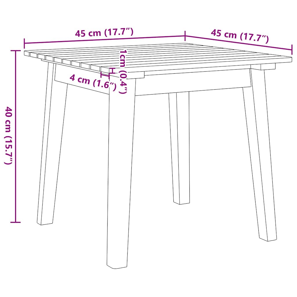 Garden Chairs with Table 3 pcs Black 45 x 45 x 40 cm