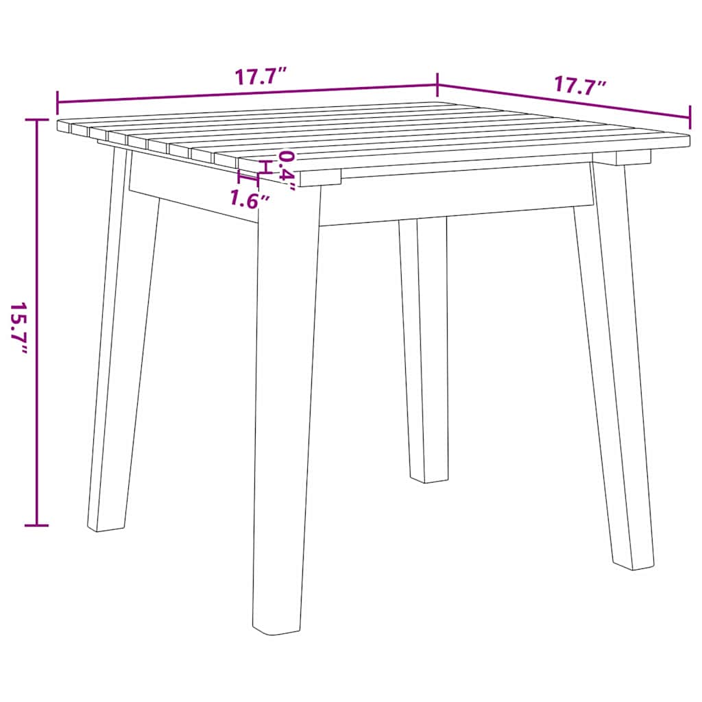 Garden Chairs with Table 3 pcs Black Solid Acacia wood