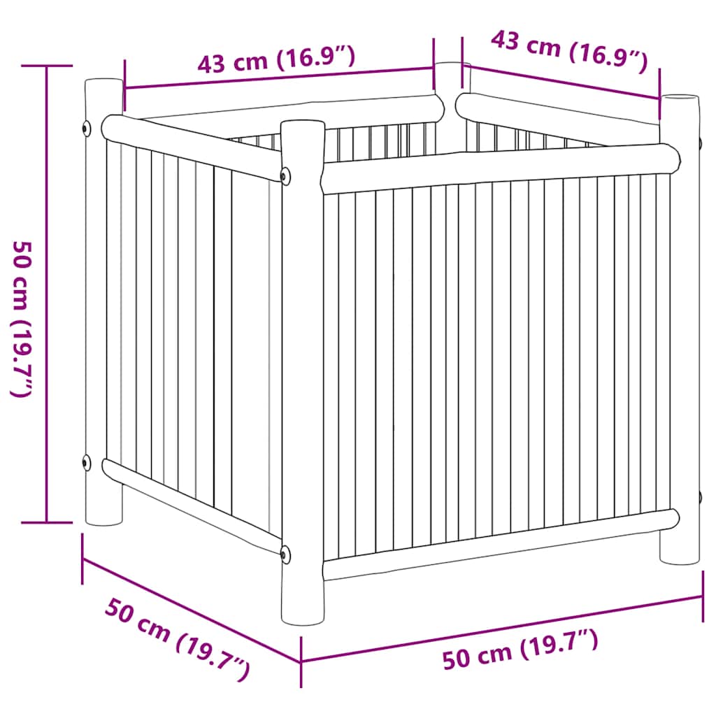 Planter 50x50x50 cm Bamboo