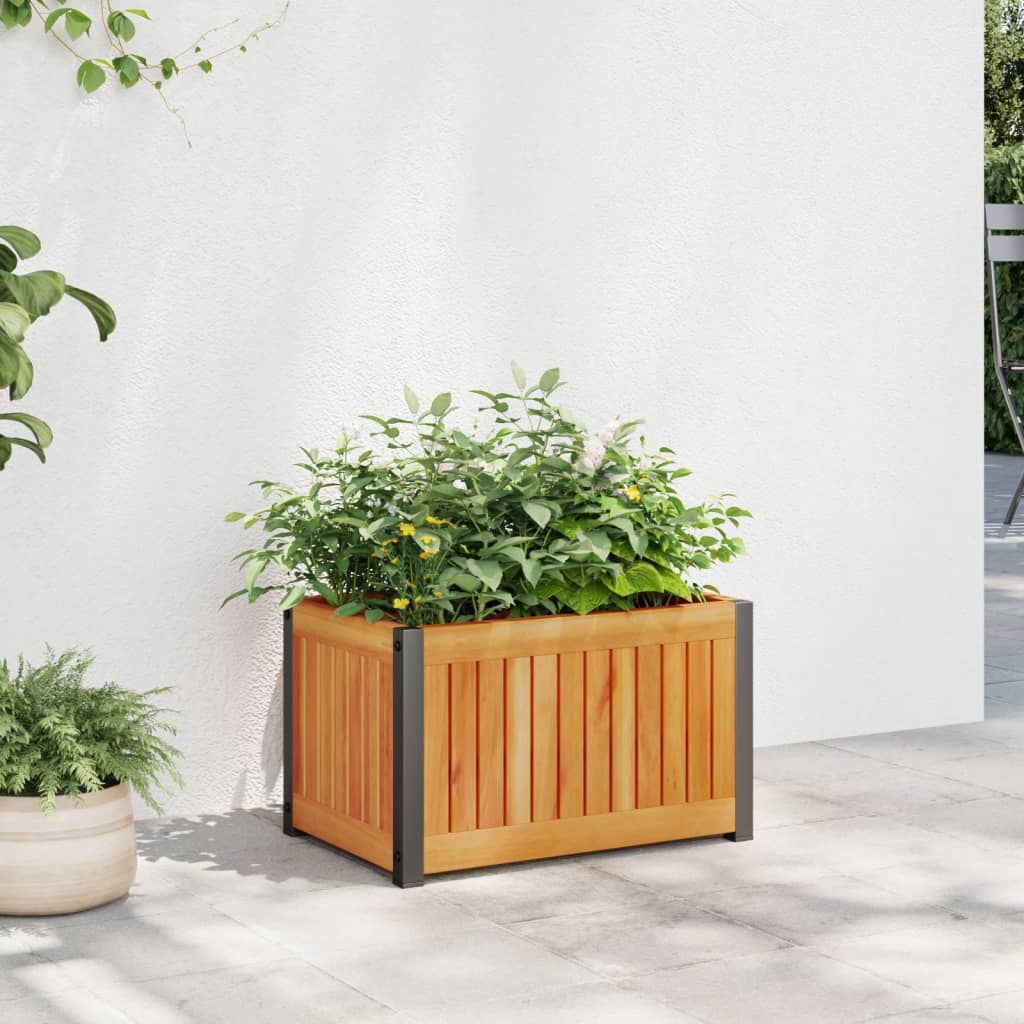 Garden Planter 45x30x27.5 cm Solid Wood Acacia and Steel