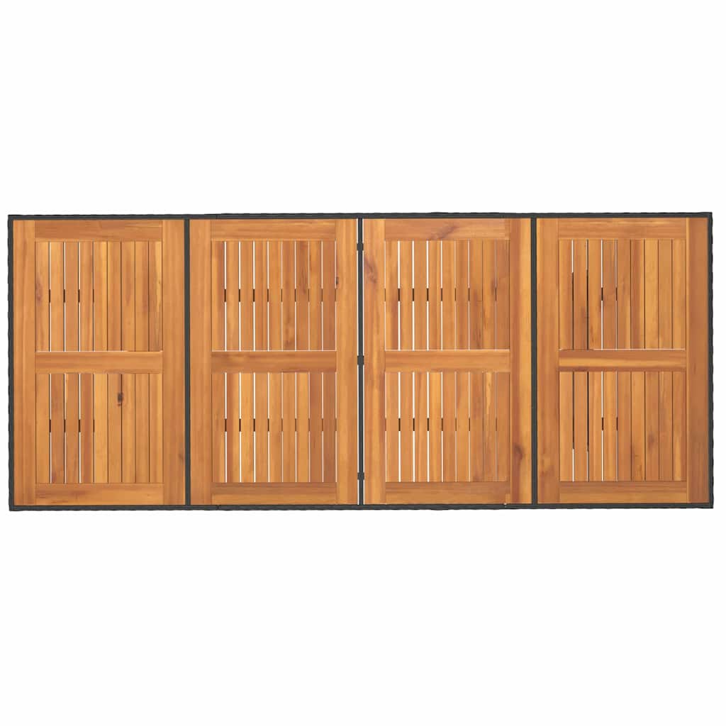 Garden Dining Set 7 pcs Black and brown Poly Rattan