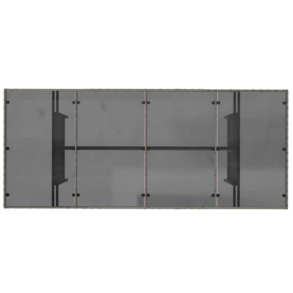 Garden Dining Set with Cushion 9 pcs Grey Poly Rattan