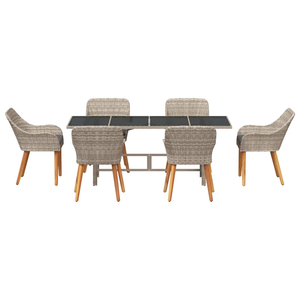 Outdoor Dining Set 7 pcs Light grey
