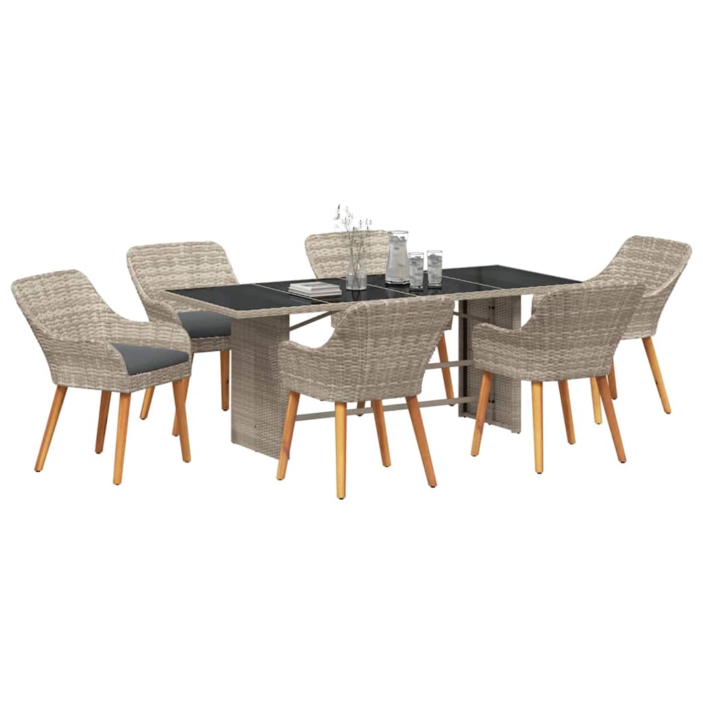 Outdoor Dining Set 7 pcs Light grey