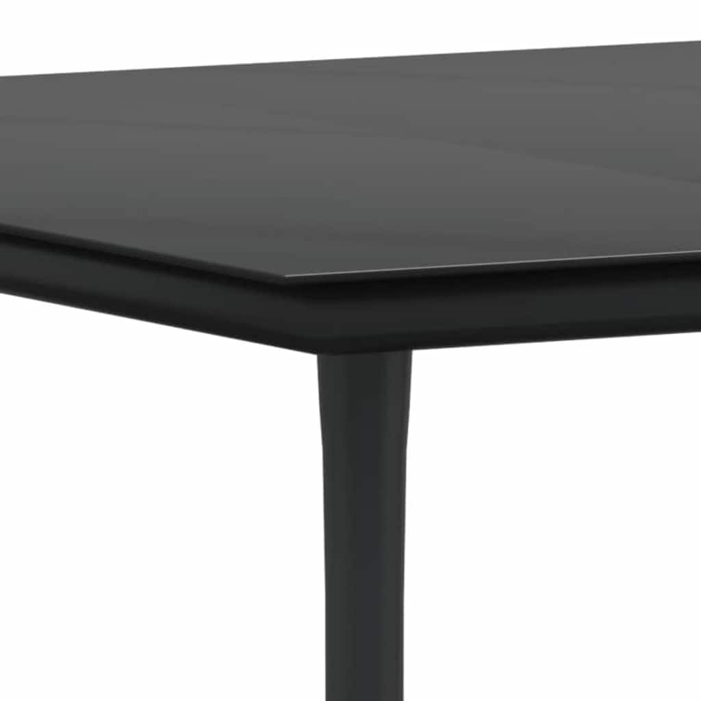 Garden Dining Set with Cushion 7 pcs Black Poly Rattan