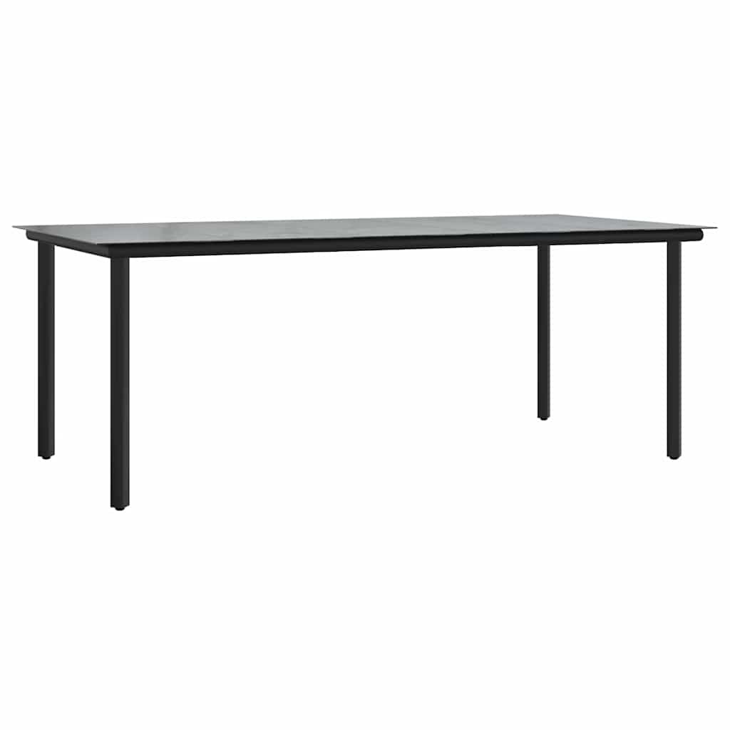 Garden Dining Set with Cushion 7 pcs Black Poly Rattan