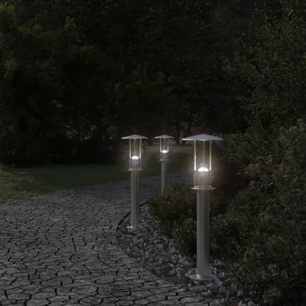 Outdoor Floor Lamp Silver 60 cm Stainless Steel