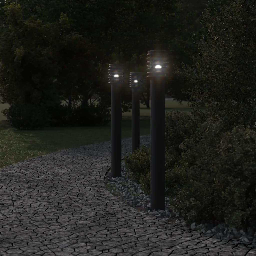 Outdoor Floor Lamp Black 110cm Stainless Steel