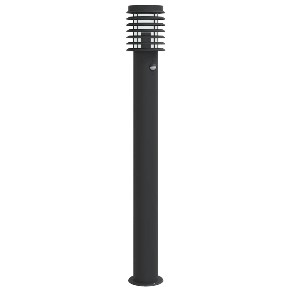 Outdoor Floor Lamp with Sensor Black 110cm Stainless Steel